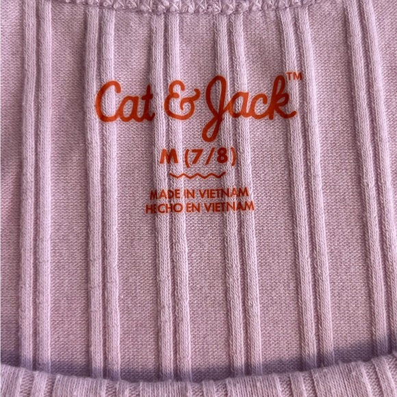 Girls Cat & Jack Light Purple Ribbed Tank Top sz 7/8 - Picture 3 of 6